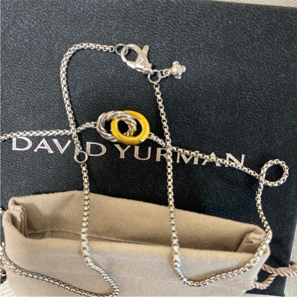 David Yurman Two-Tone Cable Knot Necklace in Silver and Gold - Picture 3 of 7